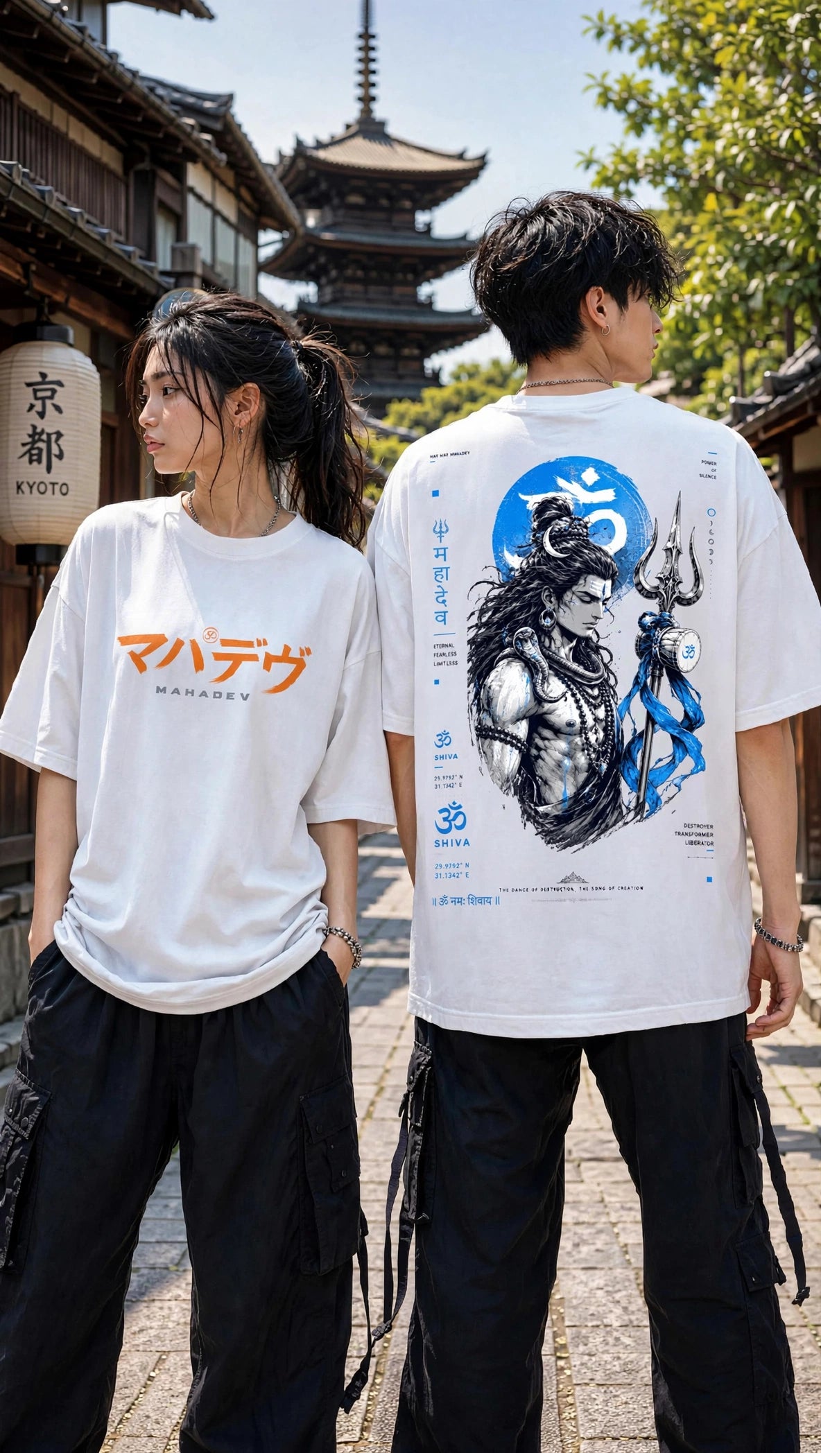 Mahadev White Oversized T-Shirt for Men