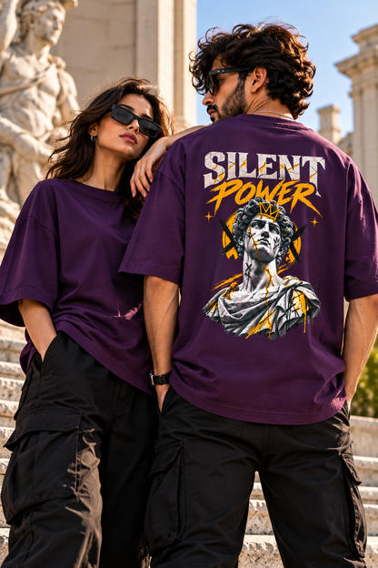 Silent Power Oversized T-Shirt | 240 GSM 100% Cotton | VASQ.IN VASQ Tshirt