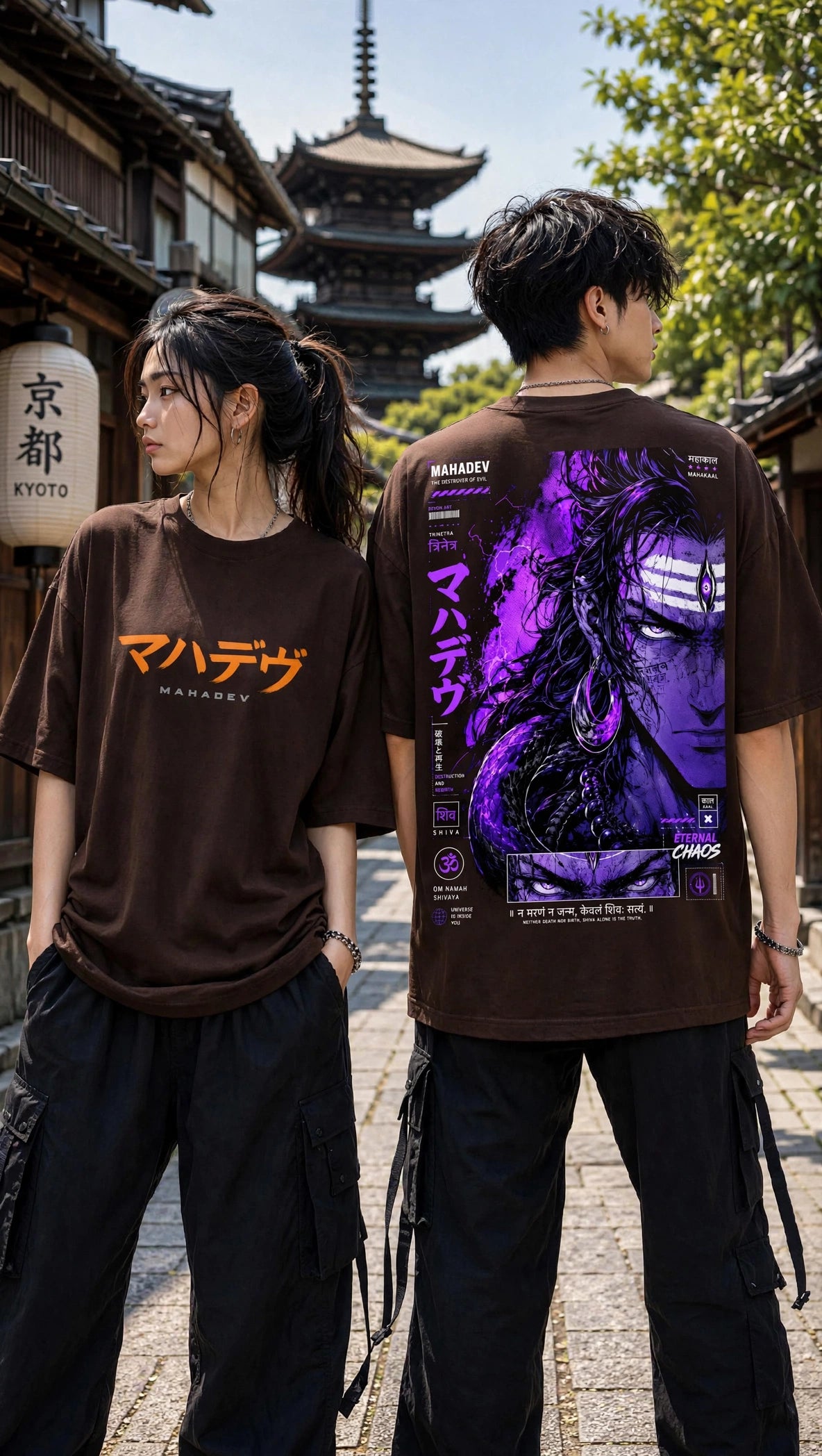 Mahadev Heritage Print Oversized T-Shirt for Men