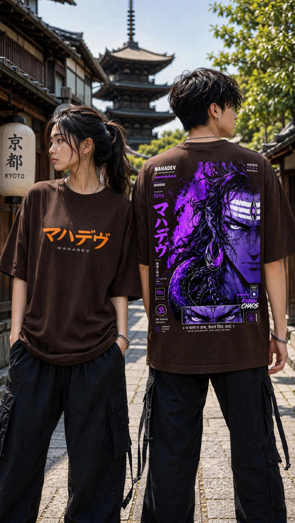 Mahadev Heritage Print Oversized T-Shirt for Men