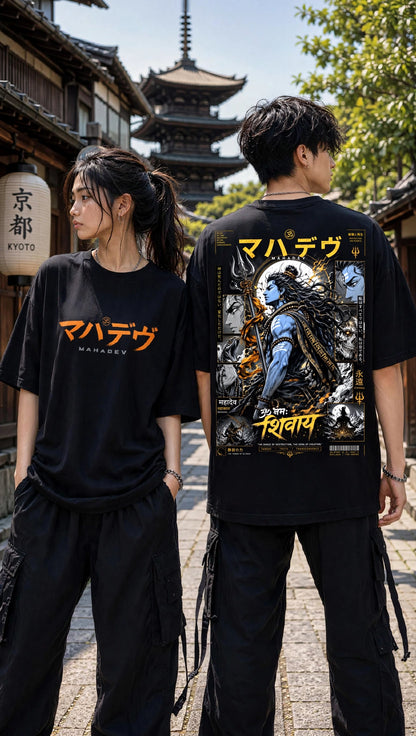 Mahadev Studio Print Oversized T-Shirt for Men