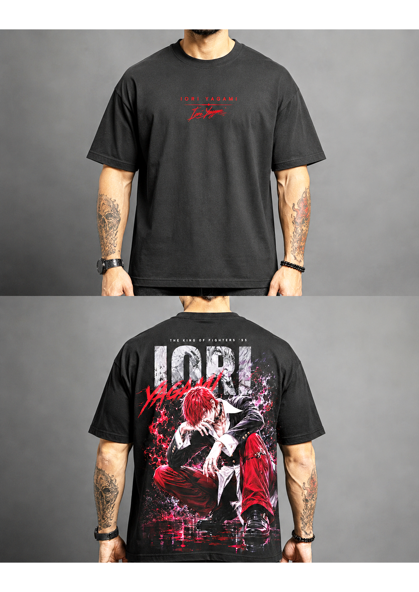 IORI YAGAMI Black Unisex Oversized Classic T-Shirt
