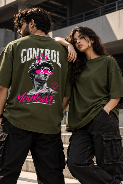 Control Yourself Oversized T-Shirt | 240 GSM 100% Cotton | VASQ.IN VASQ Tshirt