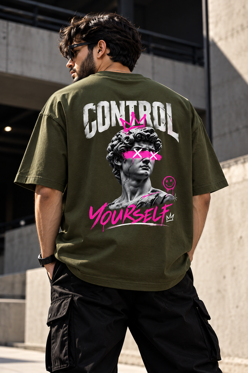 Control Yourself Oversized T-Shirt | 240 GSM 100% Cotton | VASQ.IN VASQ Tshirt