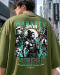 Mahadev Olive Green Oversized T-Shirt for Men