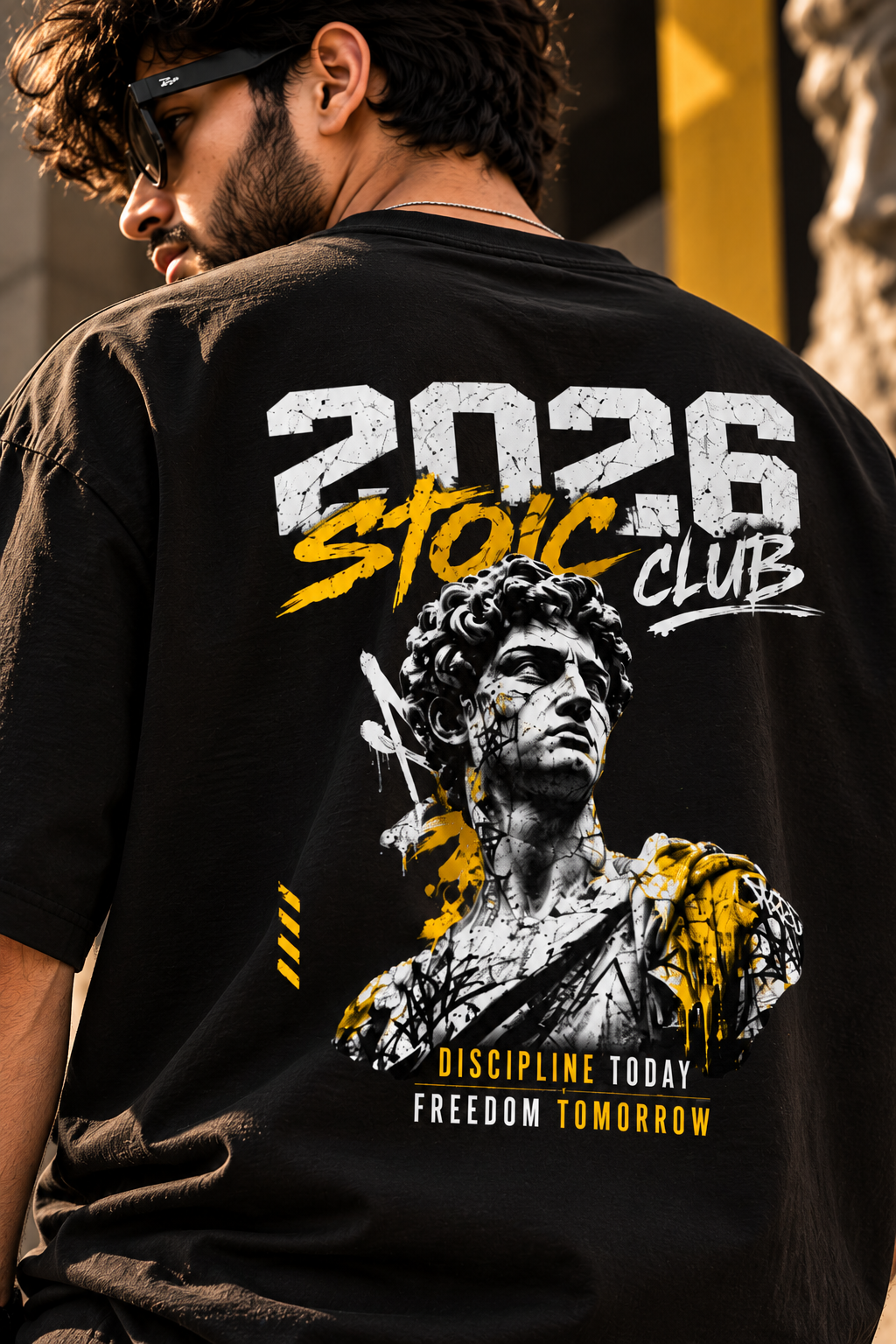 2026 Stoic Club Oversized T-Shirt | 240 GSM 100% Cotton | VASQ.IN VASQ Tshirt