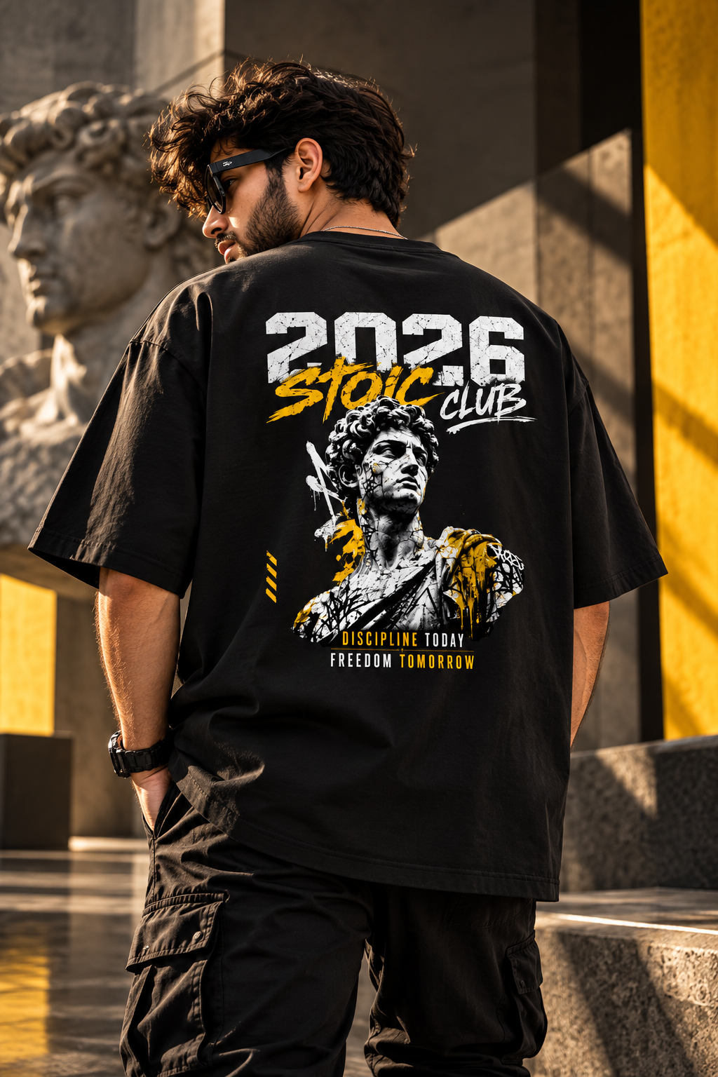 2026 Stoic Club Oversized T-Shirt | 240 GSM 100% Cotton | VASQ.IN VASQ Tshirt