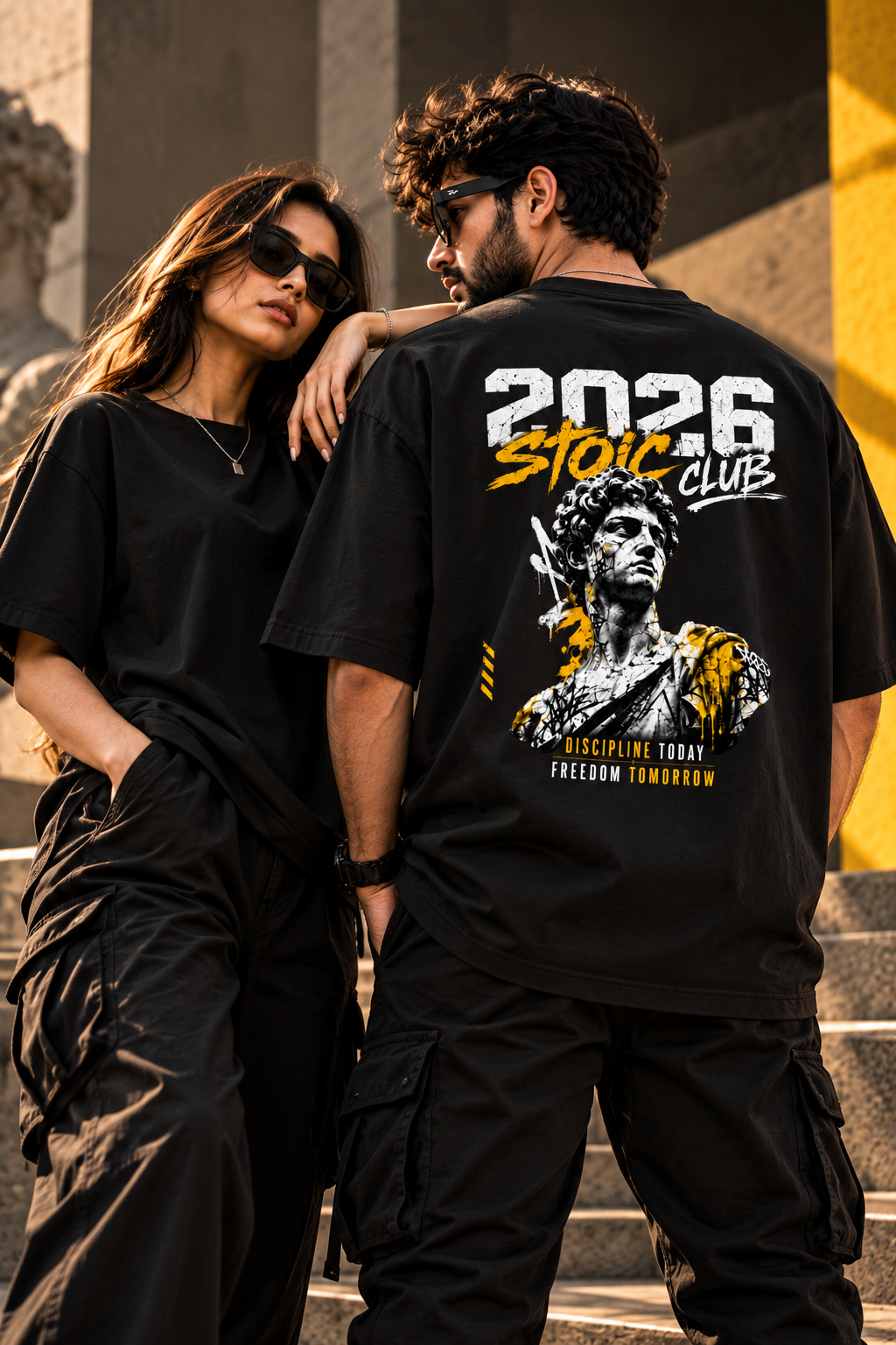 2026 Stoic Club Oversized T-Shirt | 240 GSM 100% Cotton | VASQ.IN VASQ Tshirt