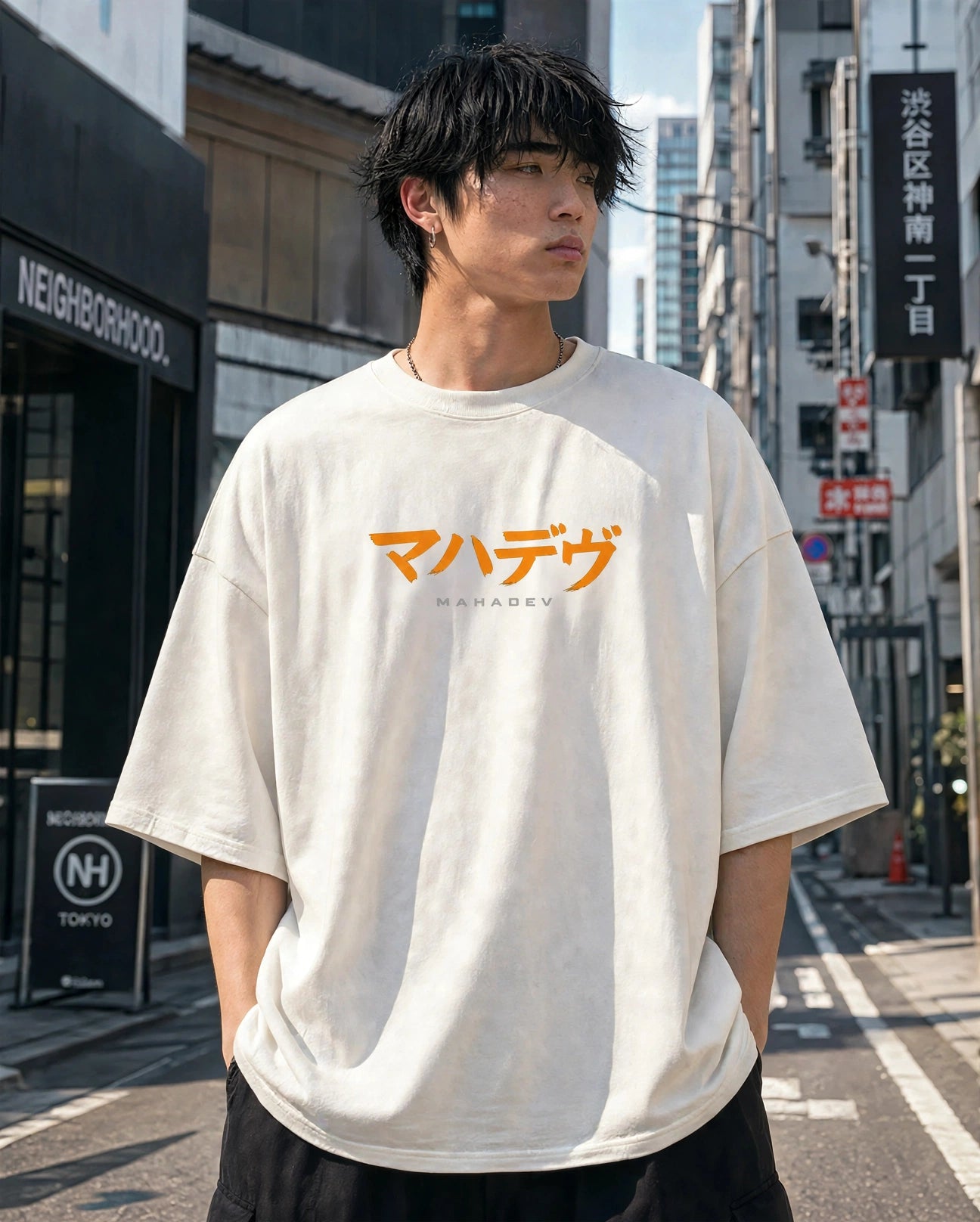 Mahadev Trident Back Print Oversized T-Shirt for Men